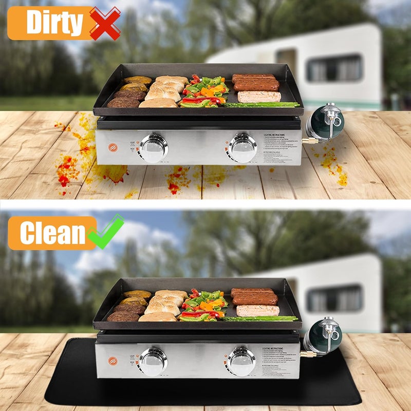 TOHONFOO Heat Resistant Grill Mats for Outdoor Grill Compatible with Blackstone 17 & 22 Inch Griddle to Protect Your Prep Table and Outdoor Grill Table, Fire Proof & Water Proof & Oil Proof BBQ Mat - Image 2
